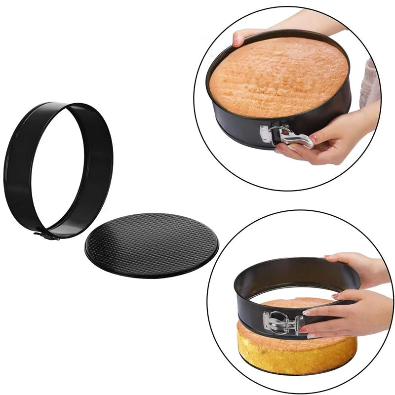 4/7/9Inch Carbon Steel Cake Mold with Latch Nonstick Cake Tin with Removable Bottom Cake Pan Brownies Cheesecake Baking Mould