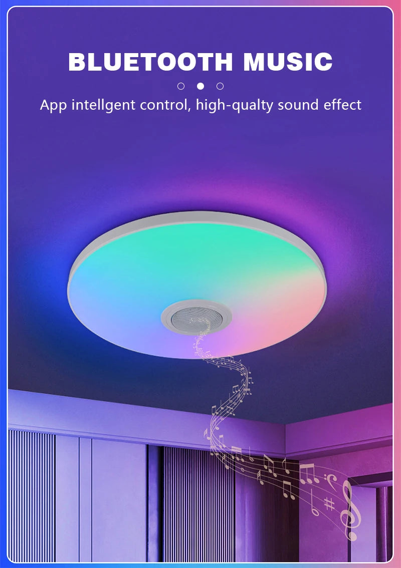 Tuya Smart Audio Ceiling Light APP Remote Control RGB Ambient Lamp Living Room Bedroom Home Decor LED Music Ceiling Lights