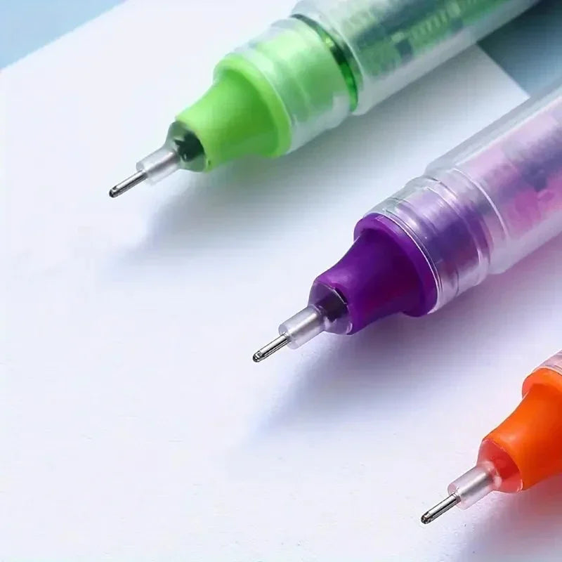 10pcs High Quality Needle Type Gel Pens Black Blue Red Ink