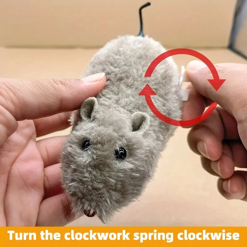1/5pcs Fun and Interactive Plush Wind-Up Mouse Toy for