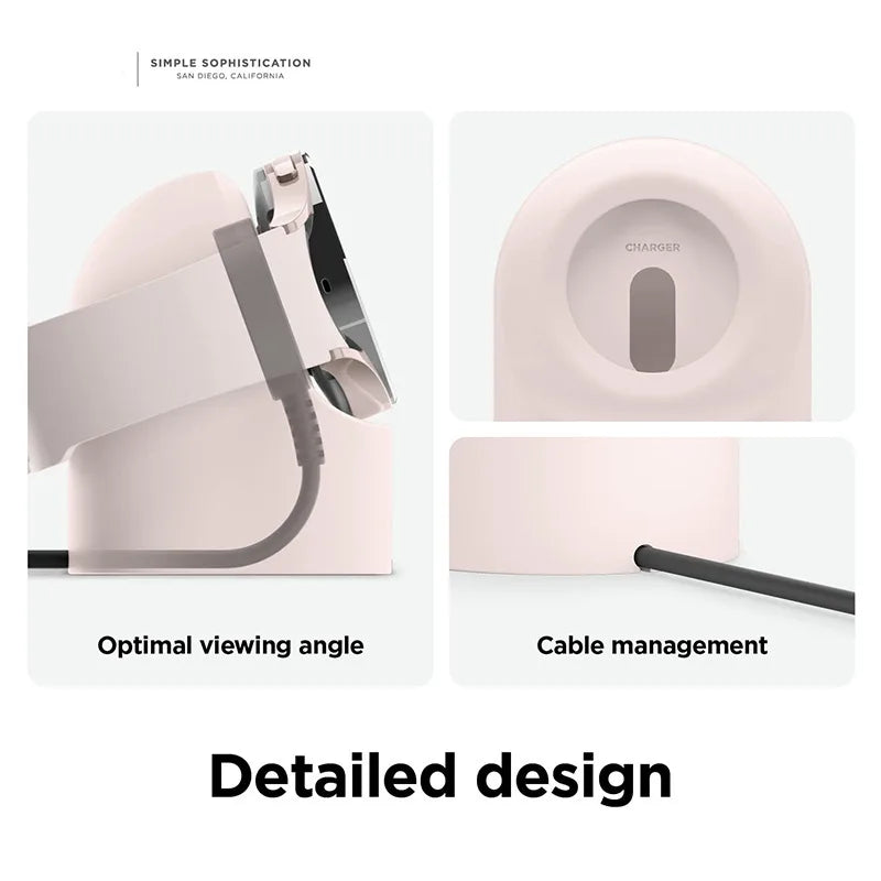 Wireless Charger Holder For Samsung Watch 7 40/44mm Charging Dock Station For Galaxy Watch 5/6 45/46mm Silicone Charger Cradle