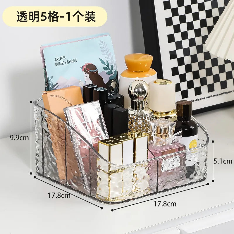3/4/5 Grids Makeup Storage Box Bedroom Bathroom Lipstick Wash Cosmetic Dresser Organizer Multifunctional Skin Care Organizer