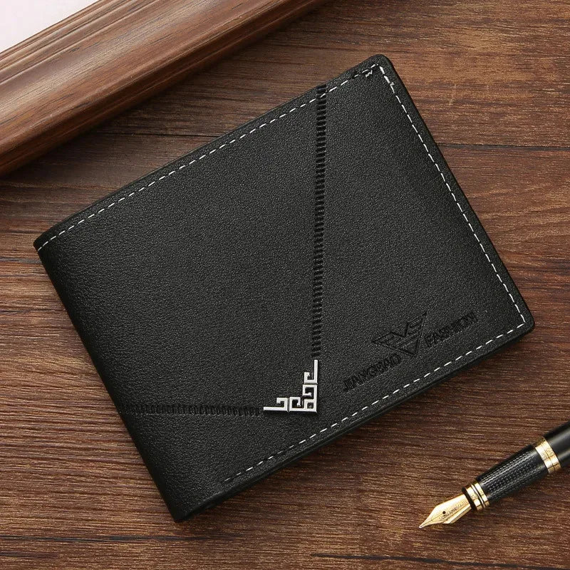 Slim Leather Wallet for Men RFID Blocking Bifold Front Pocket Wallet Minimalist Credit Card Holder Cash Money Clip
