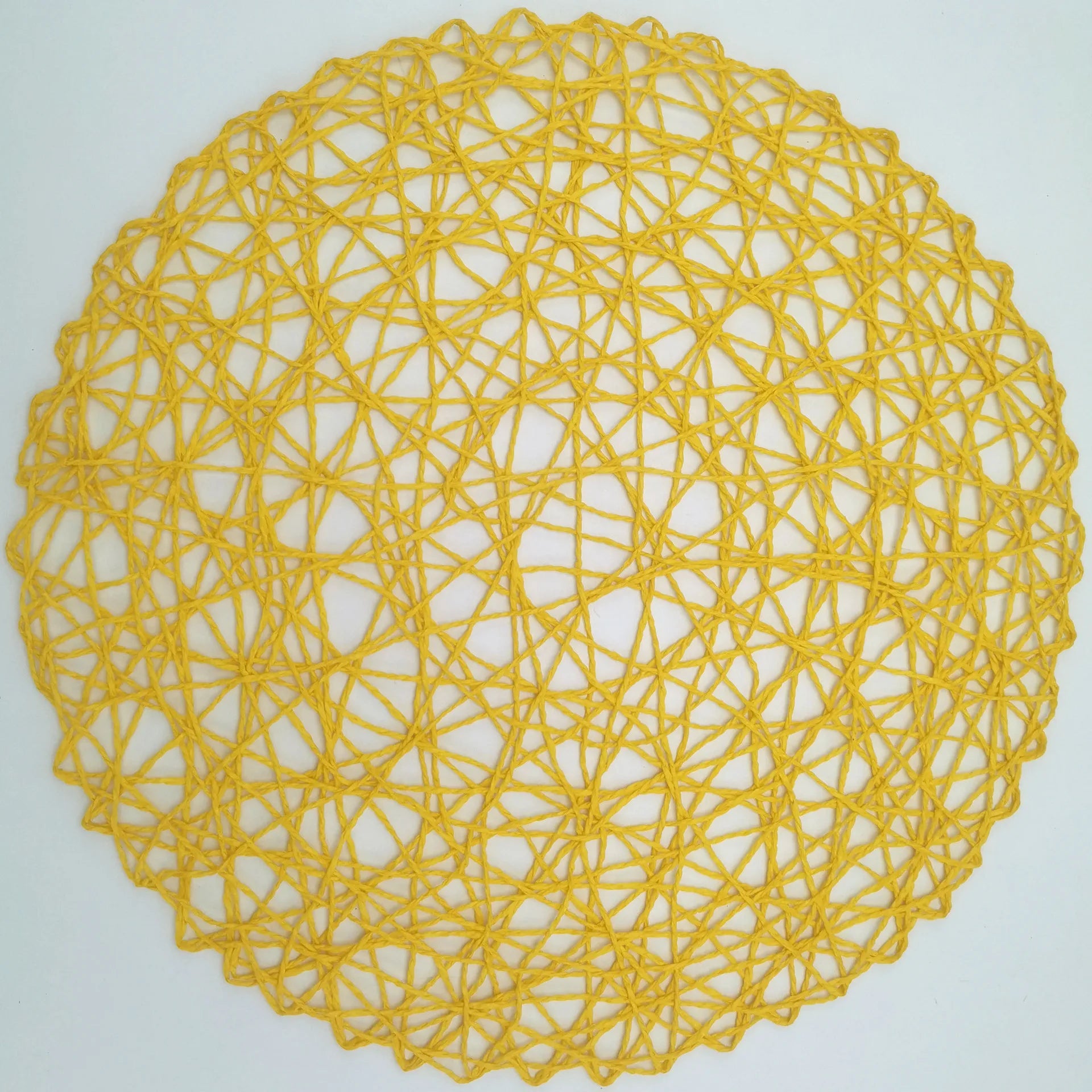 15'' Paper Braided Round Placemats Natural Non-Slip Heat Resistant Table Mats for Dining Tables Woven Indoor & Outdoor Placemats
