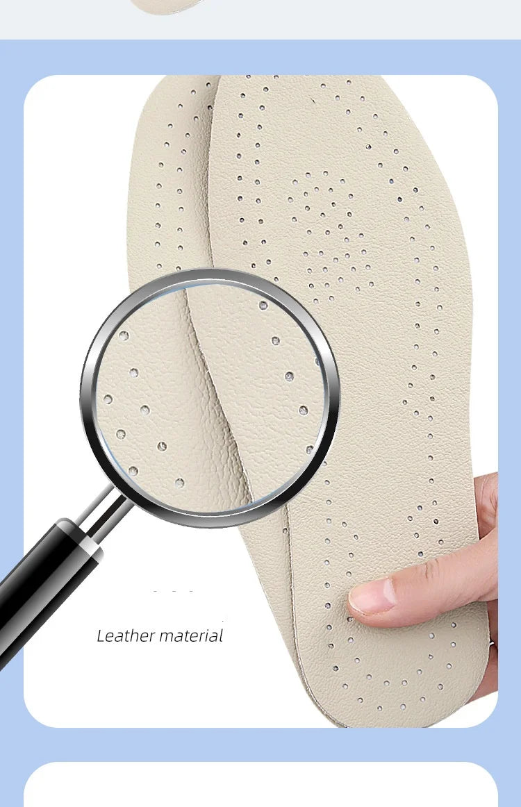 Orthopedic Insoles O-leg Double-sided Leather Shoe Insoles Men Women Cowhide Breathable Shock-absorbing And Pressure-relieving
