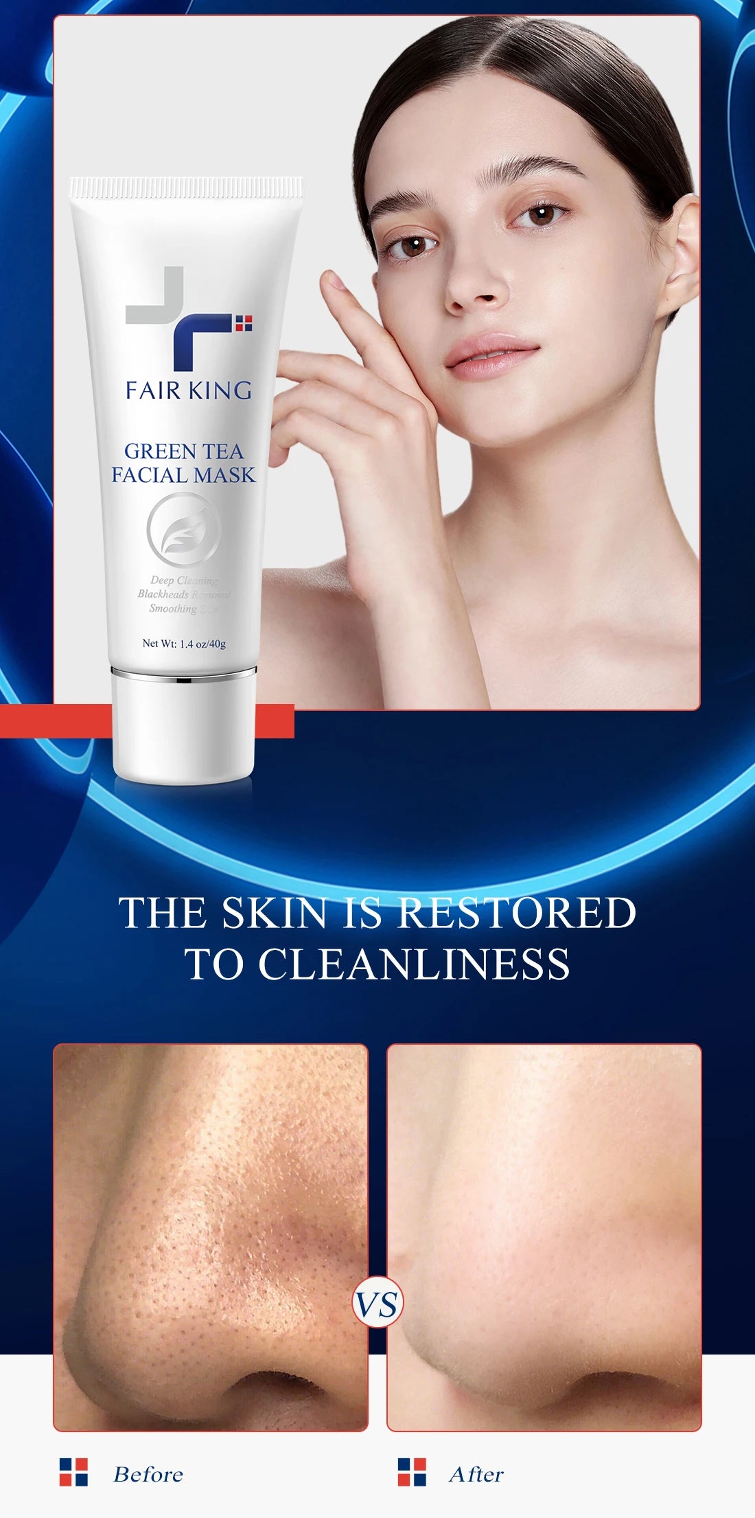 Green Tea Whitehead Oil Control Mask Deep Pore Cleansing Dirt Removes Whiteheads Skin Care Smooth Skin Whitening Moisturizing