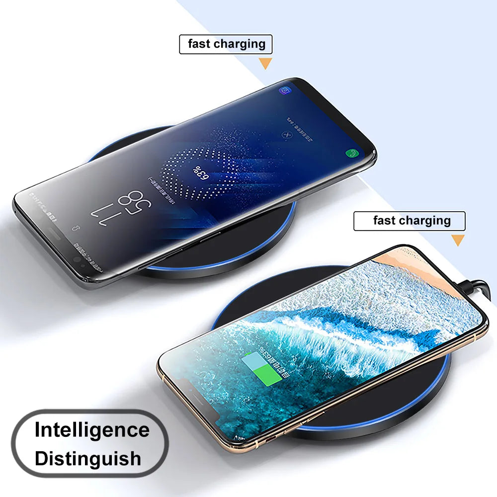 Wireless Charger Pad For iPhone 17 16 15 14 13 12 11 X Pro Max XR 8 Samsung Xiaomi Huawei LG Phone Fast Charging Docking Station