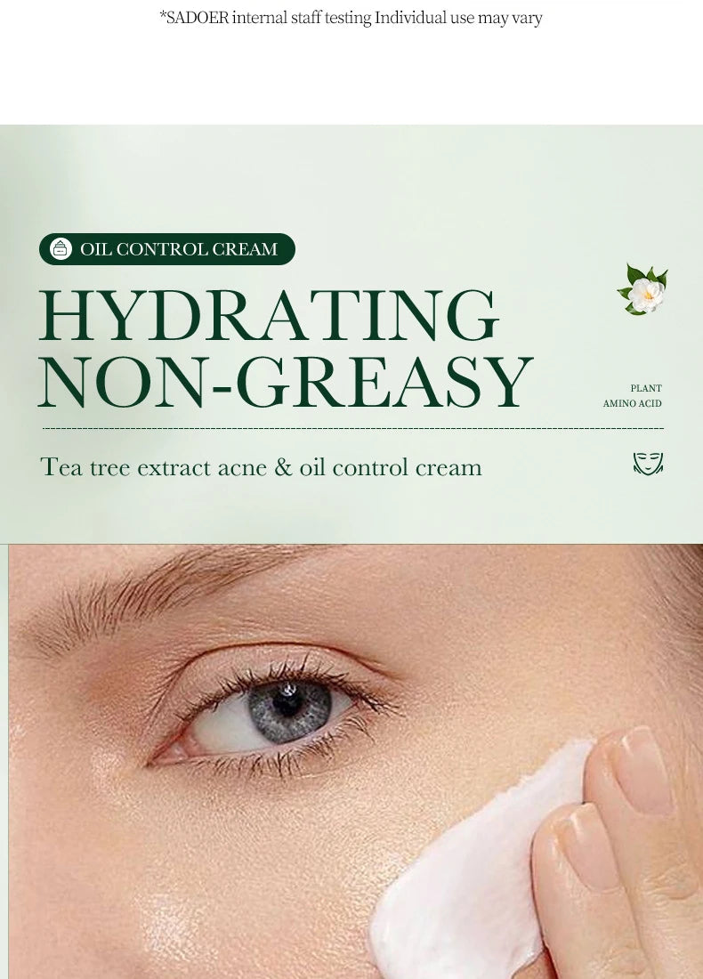 Tea Tree Acne Removing Cream Facial skincare Oil Control Face Gel Creams Hydrating Moisturizing Facial Cream Skin Care Set