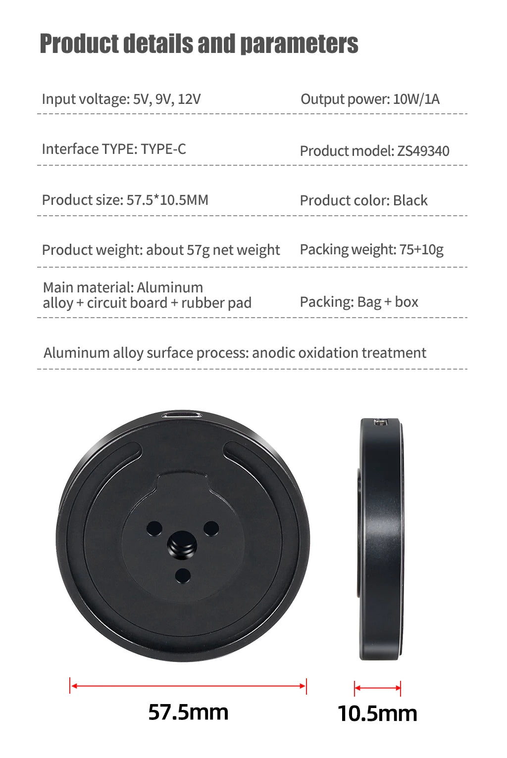 Mobile Phone Stand Holder Magnetic Wireless Charger 10W Tripod Adapter 1/4 Mount Cold Shoe for MagSafe Magnet Charging Station