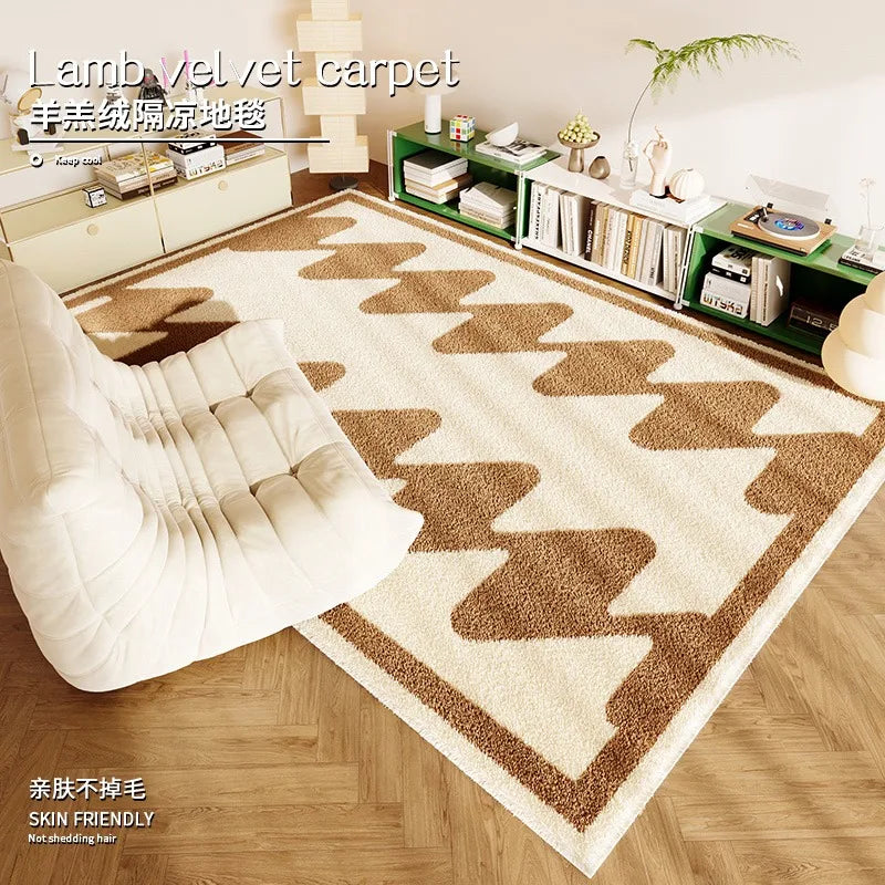 Living Room Carpet Fashion Art Plaid Bedroom Bedside Mat Popular Cloakroom Leisure Area Coffee Table Plush Rugs Ковер Tapis 러그