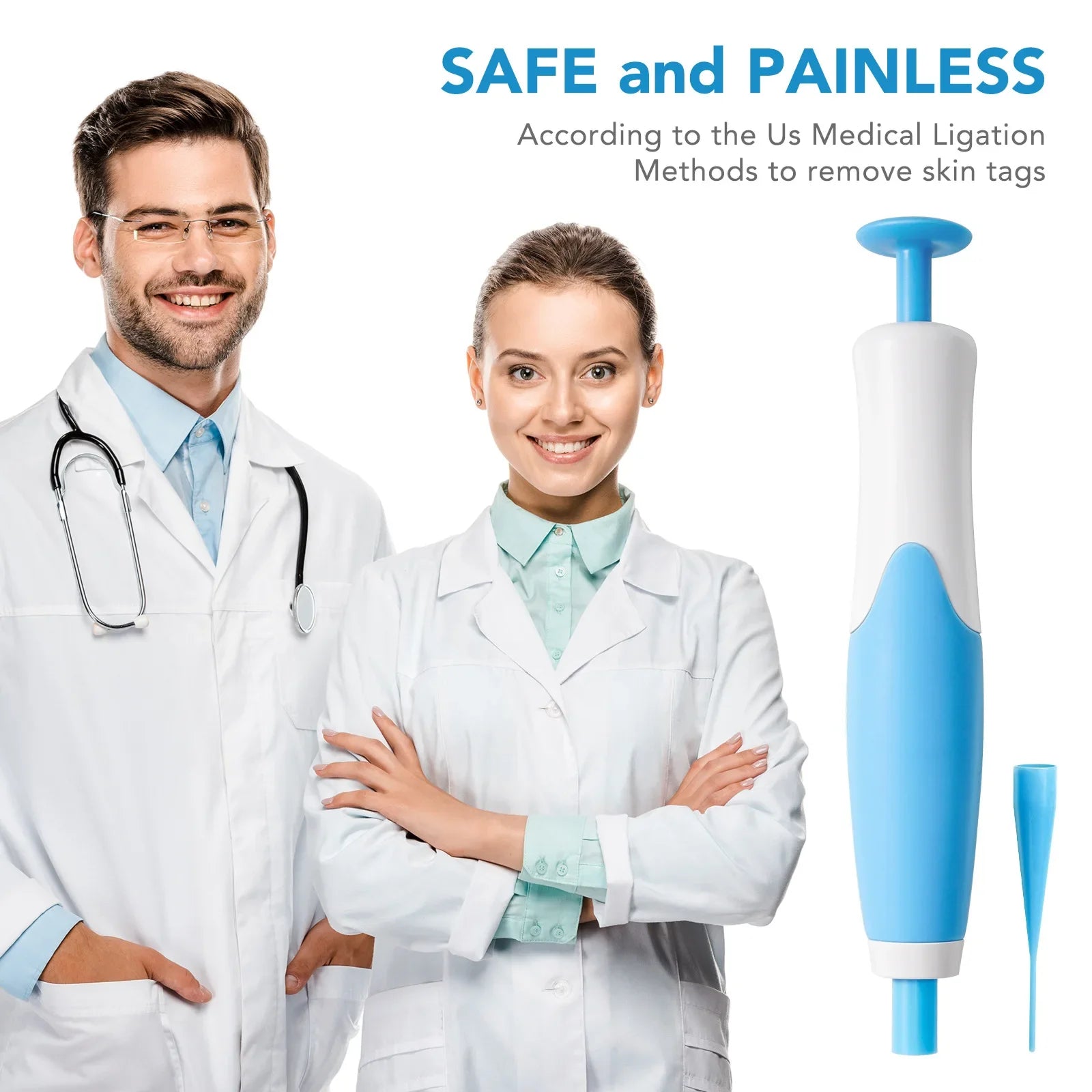 Auto Skin Tag Mole Wart Removal Face Skin Care Body Kit Painless Cleaning Tool Wart Dot Treatment for 2-8mm Beauty Health 2 In1