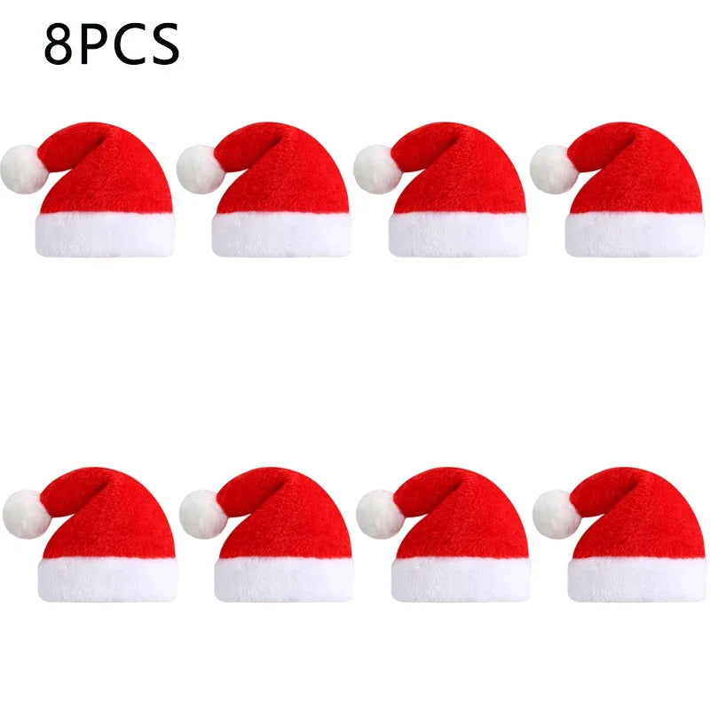 Frienda Dog Santa Hat  Christmas Hat Soft Plush Cat Hat Pet Costumes for Small Dog Cat for Pet Party Puppy Christmas Supplies