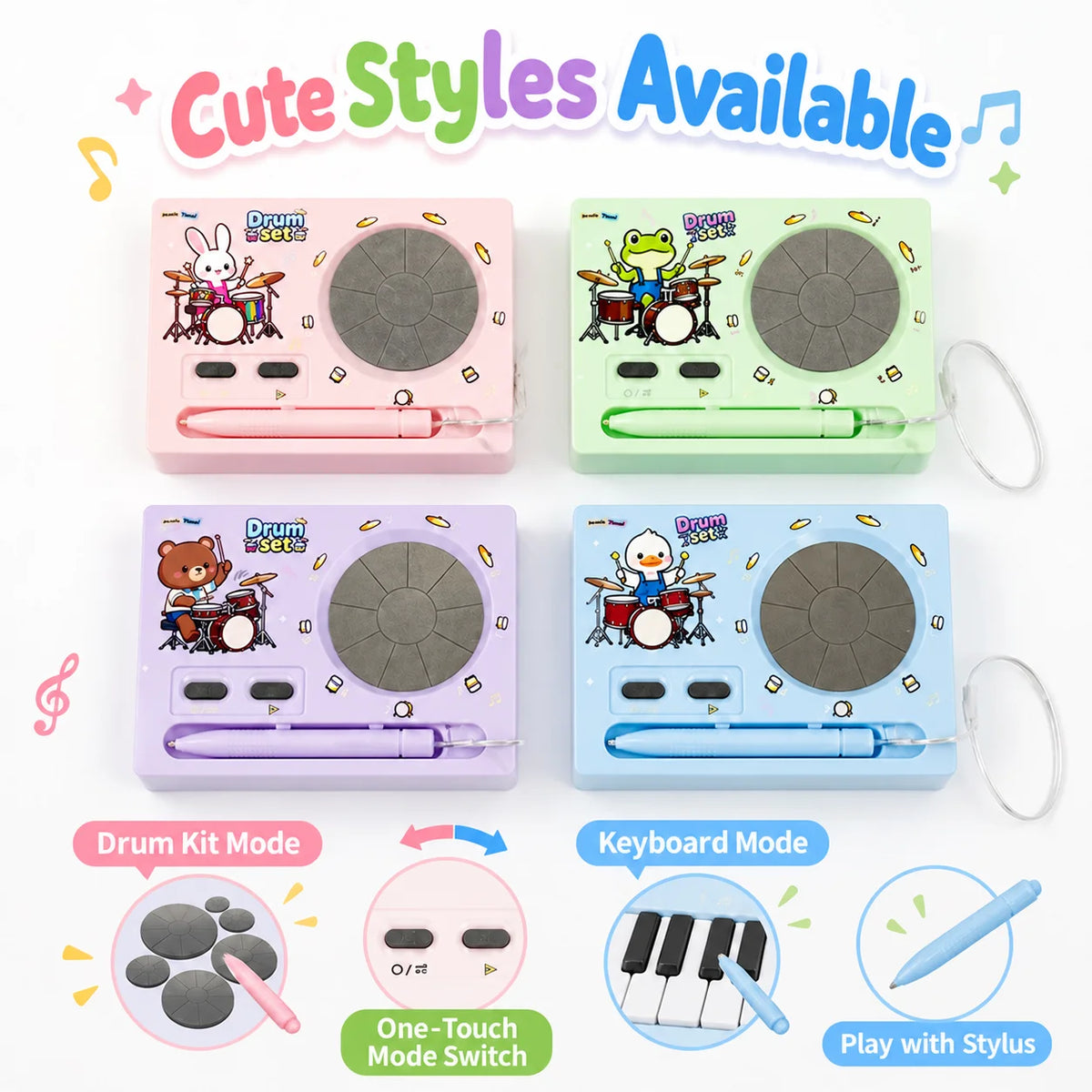 Mini Electronic Drum &amp; Piano Music Keychain