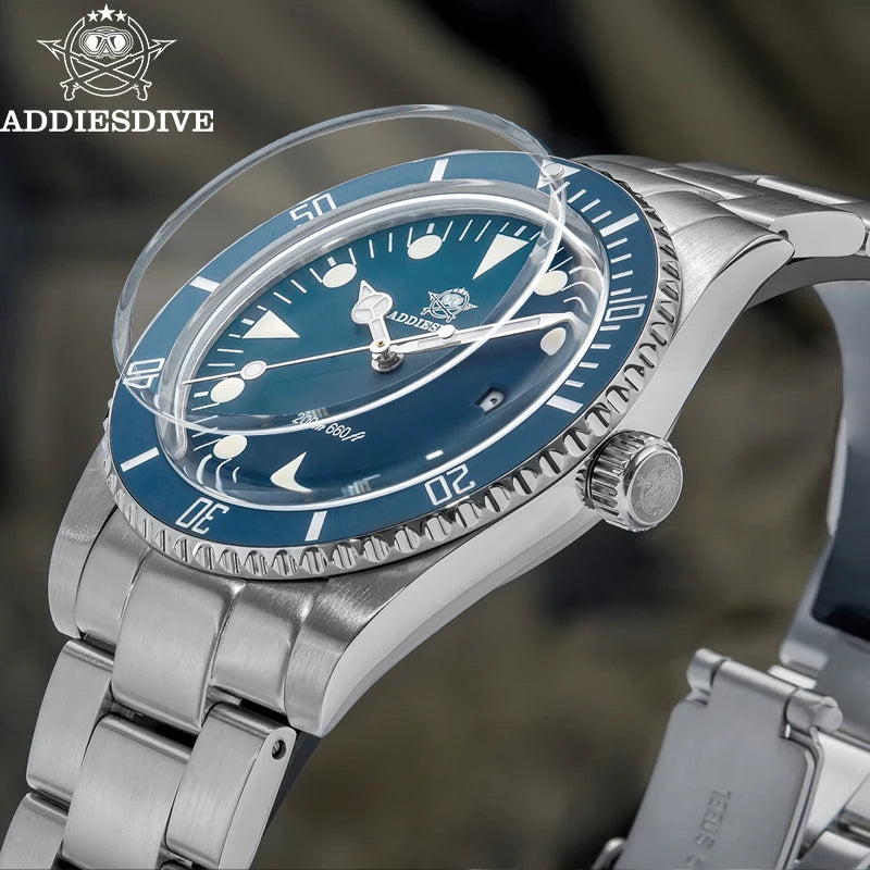 ADDIESDIVE Men's Diving Watch Stainless Steel Ceramic Bezel Quartz