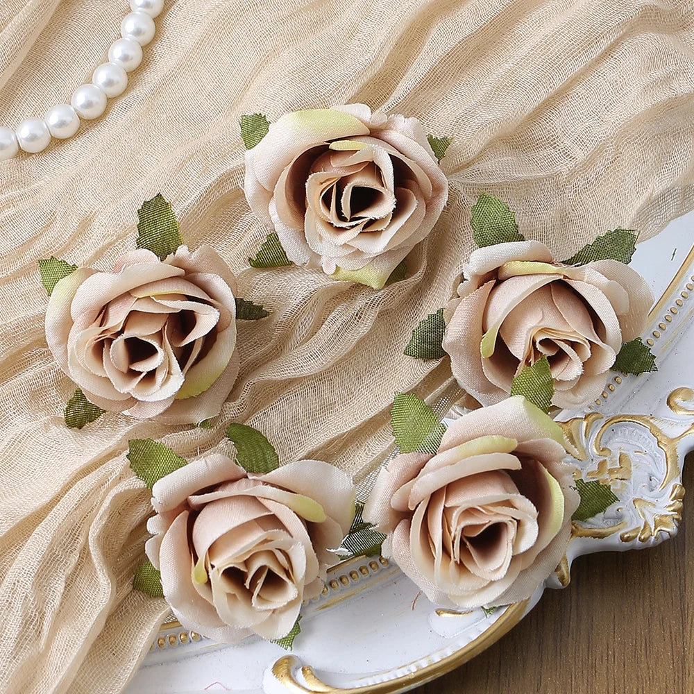 10/20PCS Artificial Flowers DIY Candy Box Cake Home Decor Christmas Decorative Wreaths Wedding Party Garden Roses Arch Silk Fake