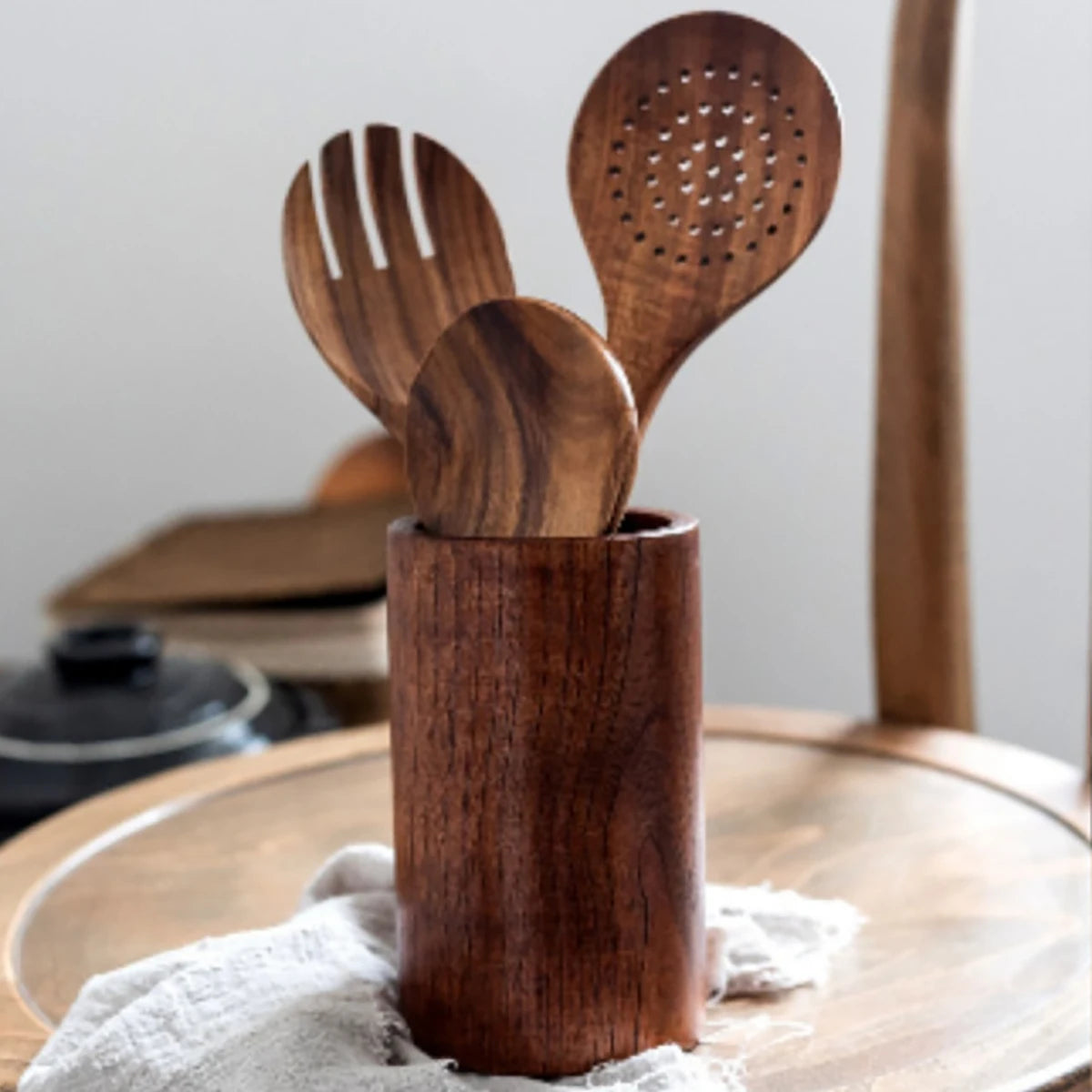 Wood Kitchenware Cooking Set Household Spatula Spoon Set Salad