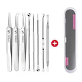 4pcs/8pcs /set Facial Pore Cleaner Spoon Blackhead Comedone Acne Pimple Blackhead Remover Tool Needles For Face Skin Care Tool