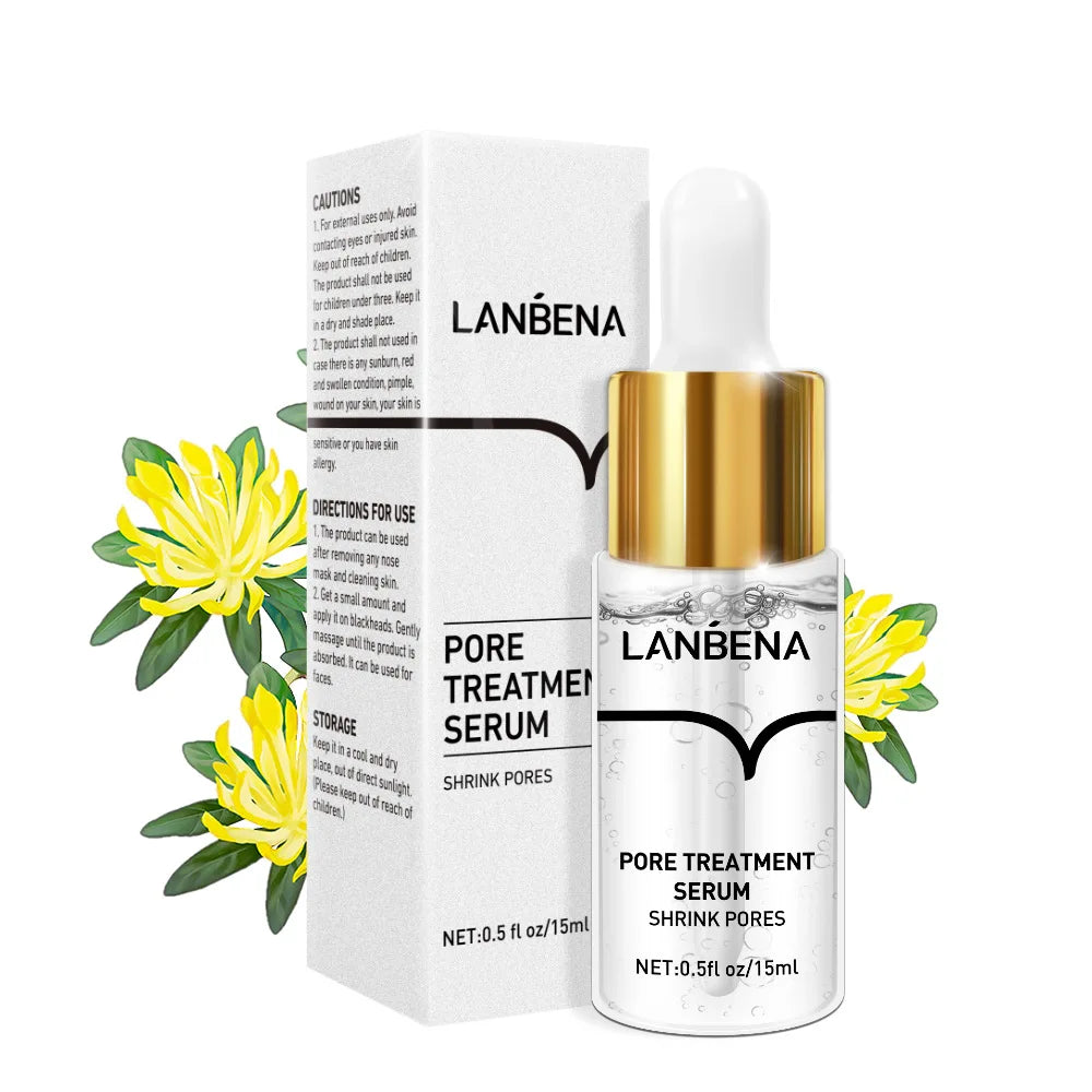 LANBENA Shrink Pore Essence 15ml Blackhead Nasal Black Mask Peeling Acne Treatment Face Serum Moisturizing Firming Skin Care