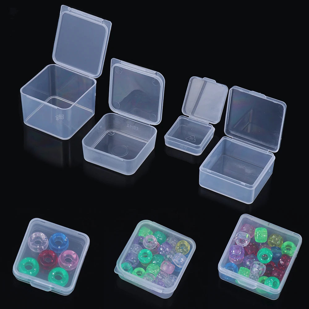 1pc Small Plastic Home Items Sundries Organizer Case Transparent Storage Box Jewelry Beads Container Fishing Tools Storage Box
