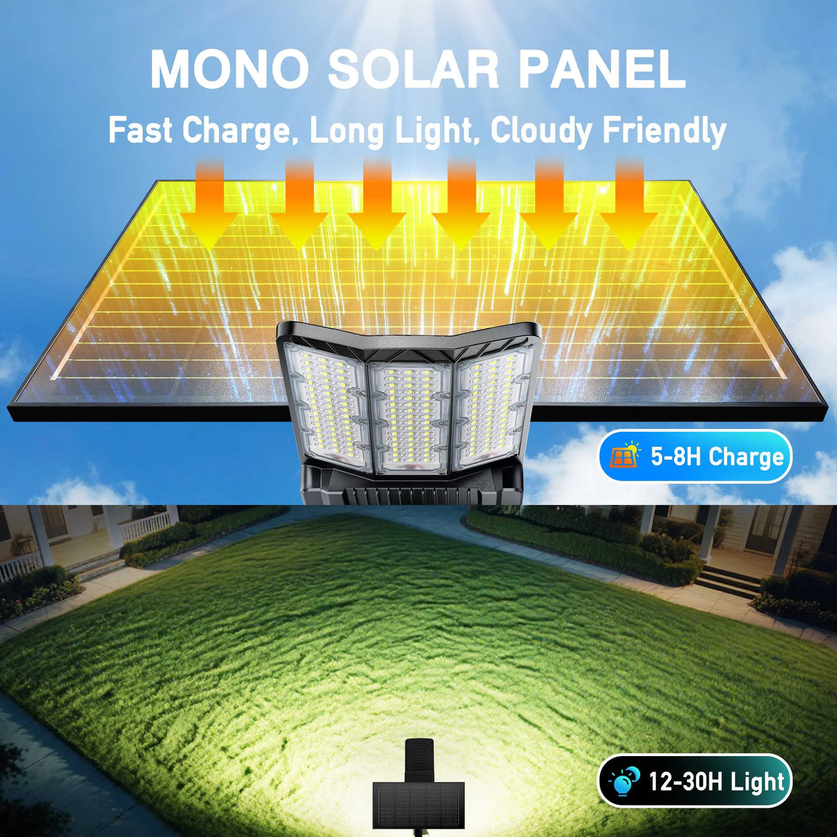 Solar Area Lights Outdoor Commercial 9000W LED Parking Lot