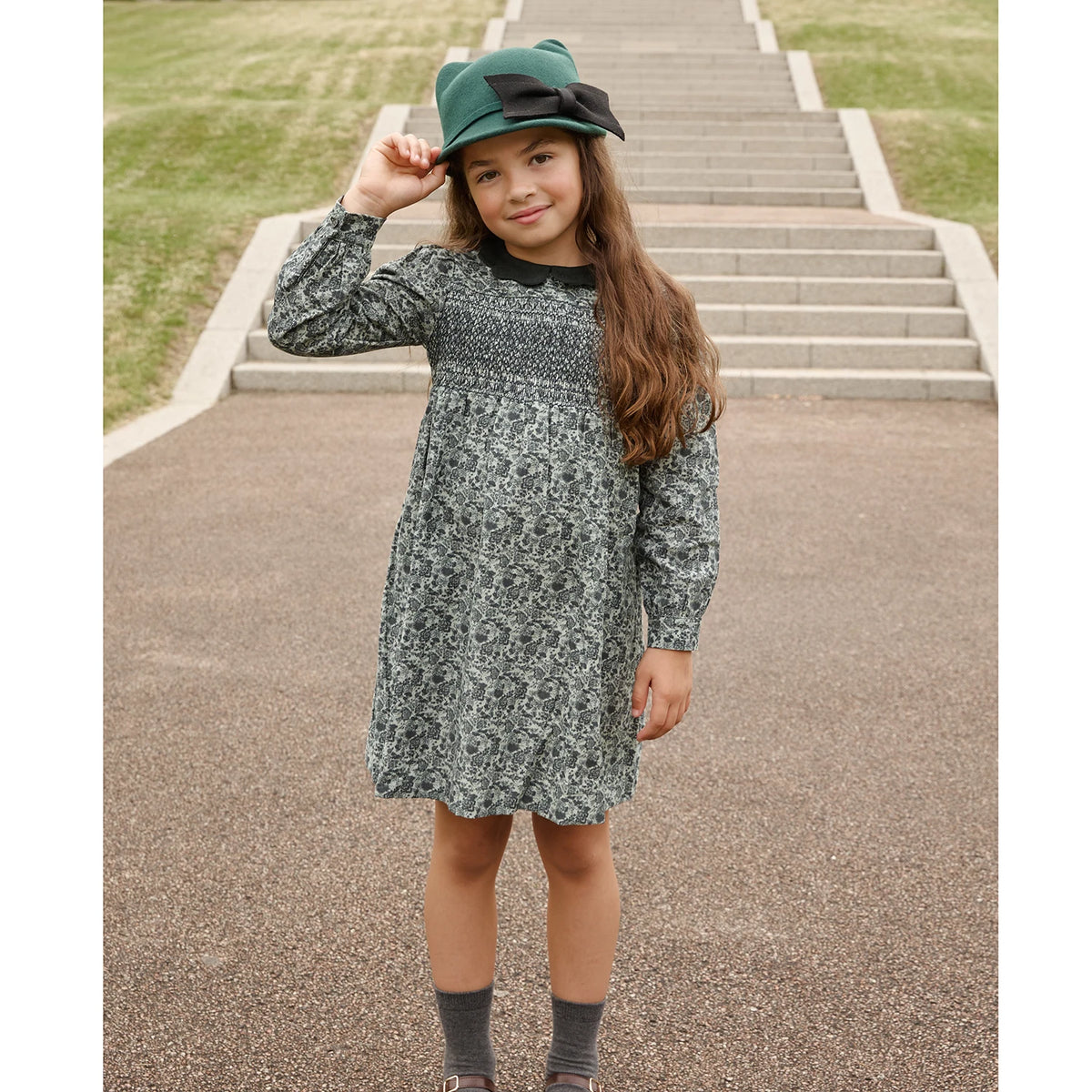 AS AW26 Forest Collection Cotton Corduroy Girls Print Smocking