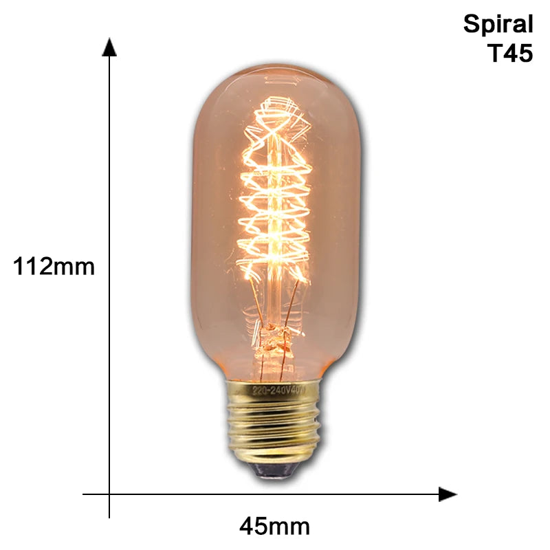 Retro Edison Light Bulb E27 40W 220V 110V Bedroom Industrial Loft Vintage Bulb For Home Decor Filament incandescent Edison Lamp