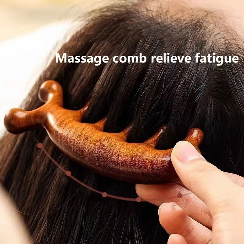 Wooden Massage Wood Massager Comb Scalp Head Oil Massager