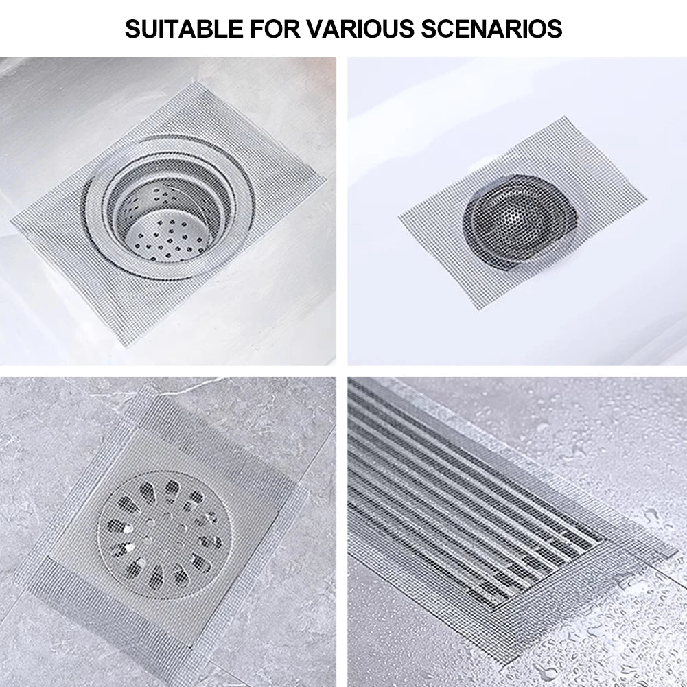 5/10 Meter Strainer Kitchen Sink Sewer Outfall Stopper Bathroom Mesh Stickers Disposable Shower Floor Drain Filter Hair Catcher