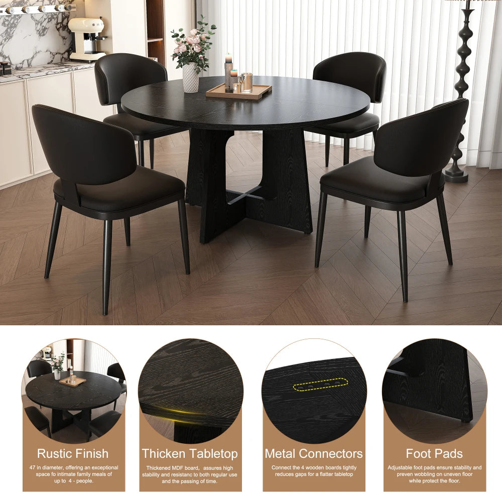 Round Dining Table Set for 4