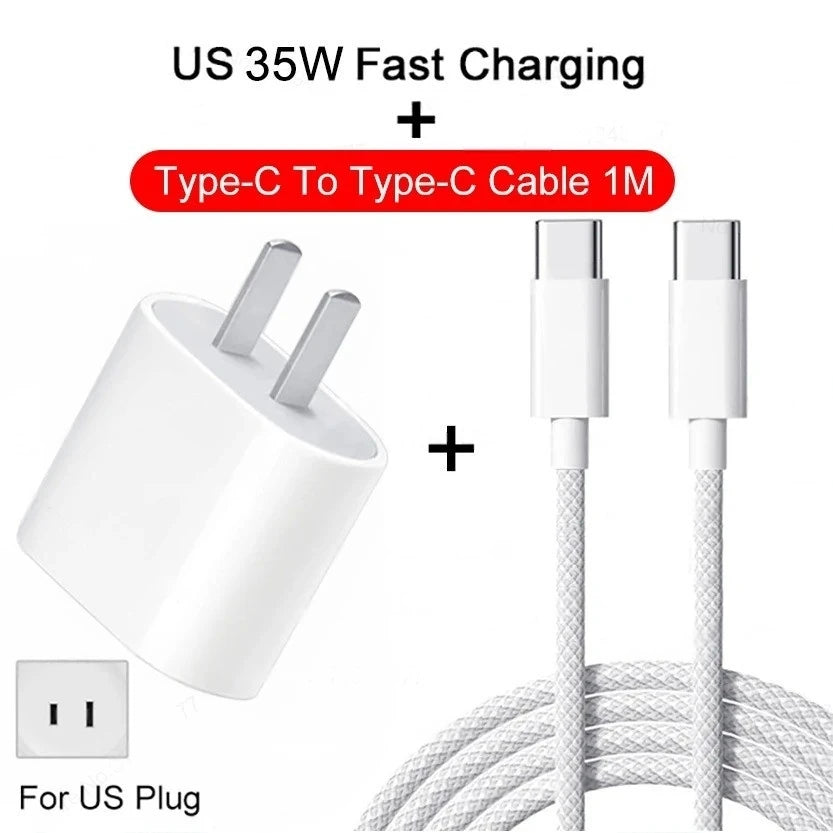 PD 35W Fast Charger for IPhone 11 12 13 14 15 Pro Max Fast