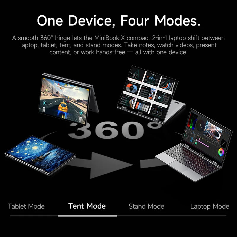 CHUWI MiniBook X Touch Screen Tablet Laptop 2-in-1 Intel