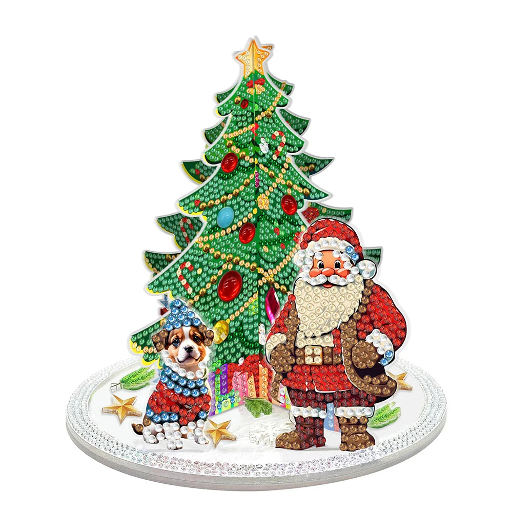 Christmas Diamond Art Table Decor Desktop Diamond Painting Ornament Kits Art Kits For Xmas Tree & Claus Table Office Home Decora
