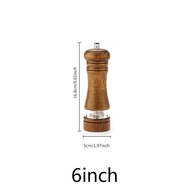 4"6"8"10" Manual Pepper Mills Salt And Pepper Grinder With Adjustable Ceramic Spice Wood Pepper Grinder Handheld Herb Seasoning