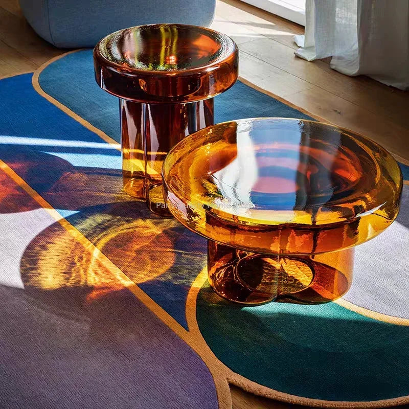 Petal Shape Glass Coffee Table