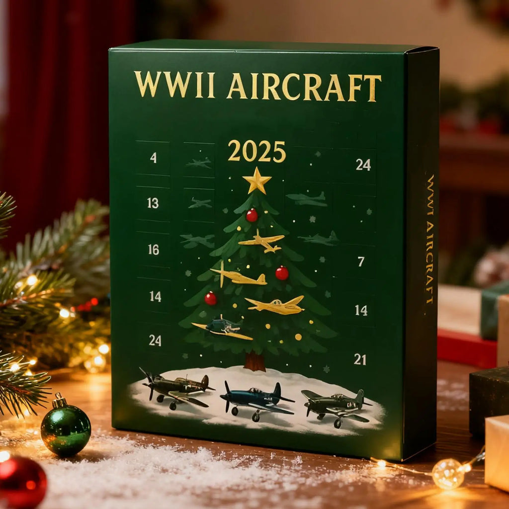 Christmas Countdown Calendar 24 Days Aircraft Calendar Advent With 24 2D Warbirds Christmas Pendant Acrylic Decorative Charm