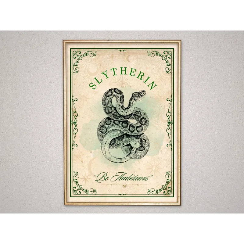 Vintage Wizard School Houses Poster H-Hogwarts Inspiring Quotes Magic World Canvas Painting Wall Art for Living Room Home Decor