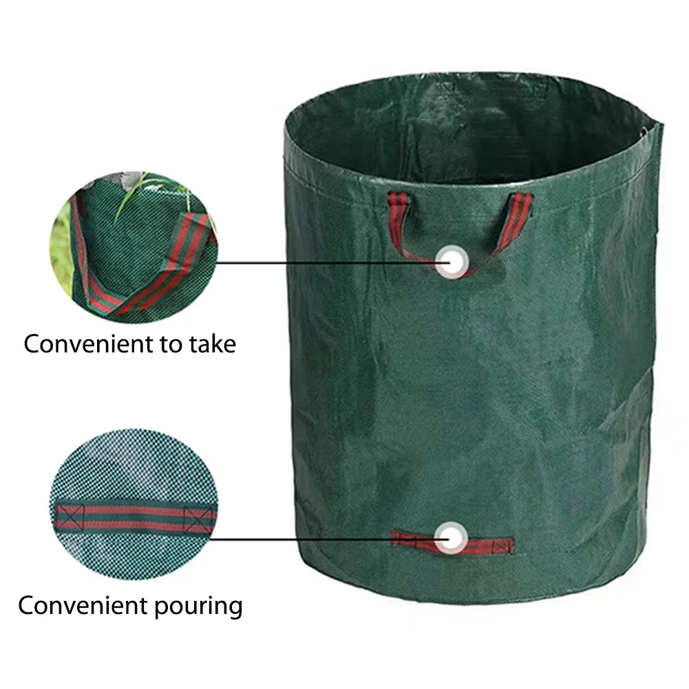 120L-500L Waterproof Large Capacity Leaf Sack, Yard Waste Collection Storage Container for Garden Lawn Outdoor