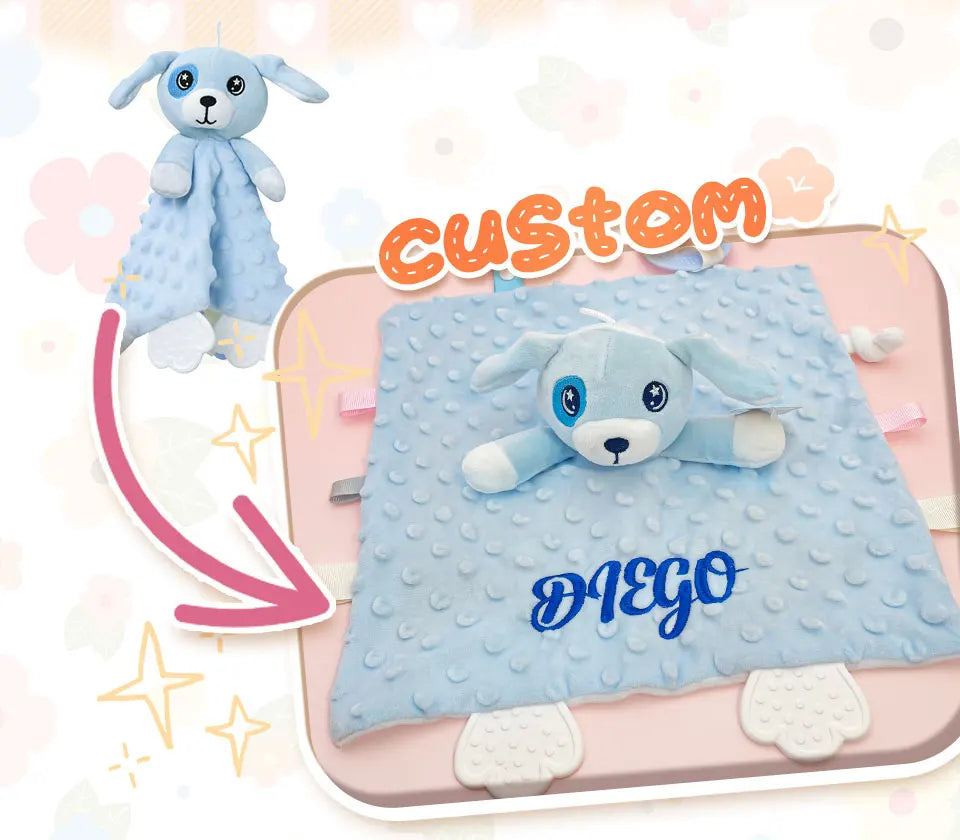 Personalized Minky Dot Baby Blanket Set