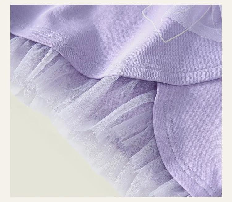 Amila Baby Set 2025 Spring New Solid Color Bow Solid Loose Sweatshirt Leggings Casual Soft Children's Two-Piece Set