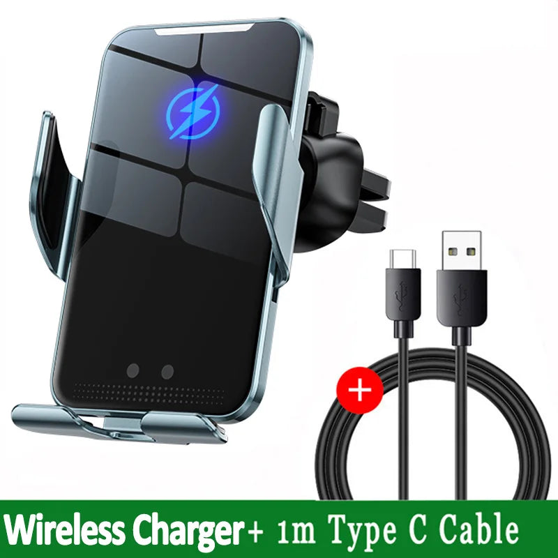 Car Wireless Charger Magnetic Auto Car Mount Phone Holder For iPhone 17 16 15 14 13 12 Samsung Infrared Induction Fast Charging