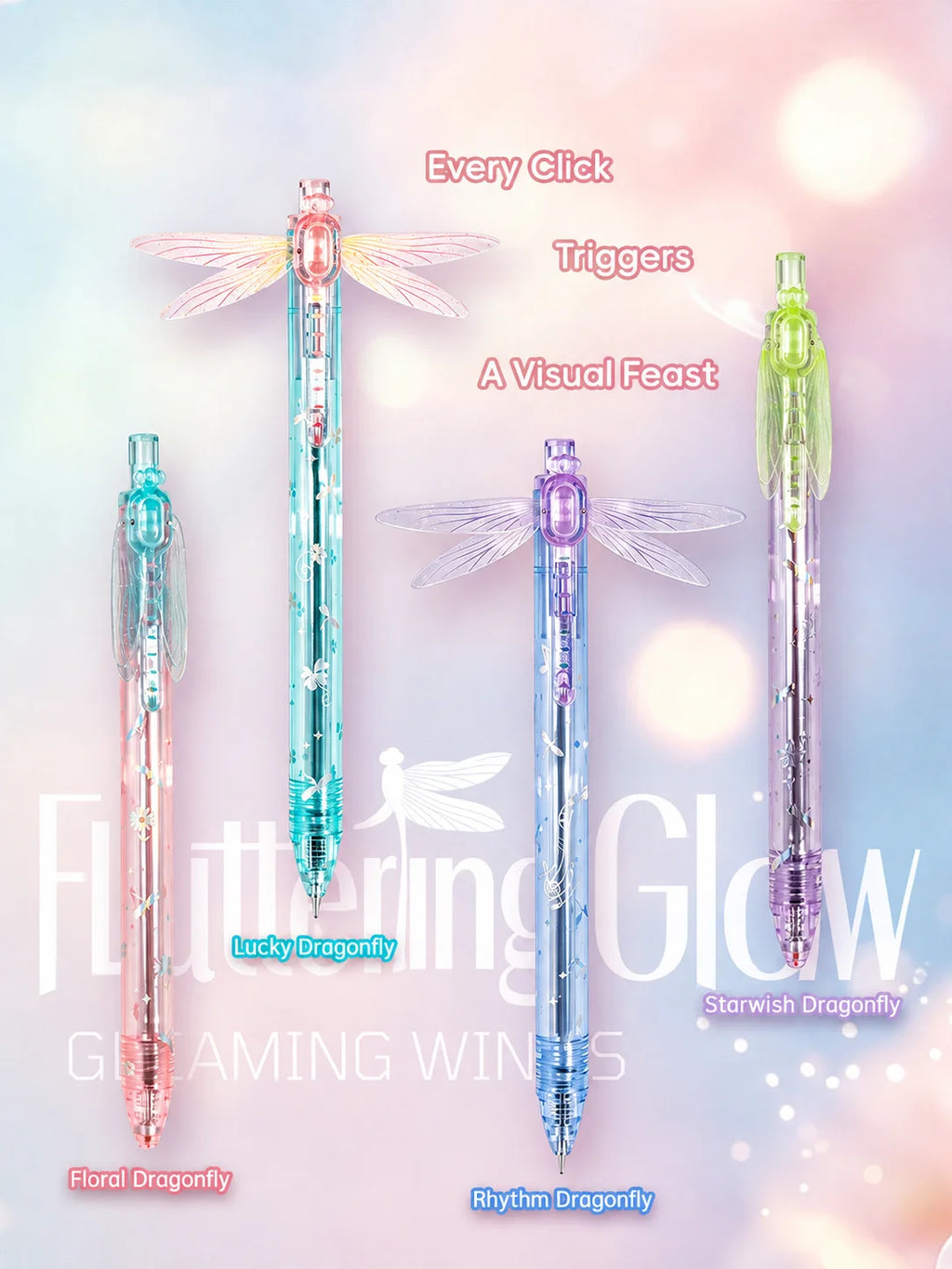 Dragonfly Wing Click Pen with Pop-Open Wings