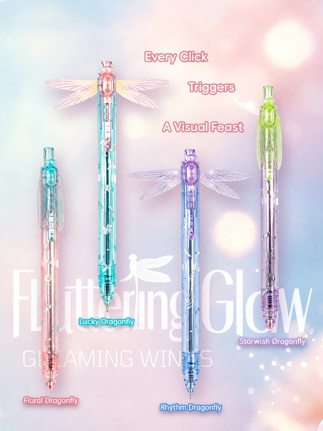 Dragonfly Wing Click Pen with Pop-Open Wings