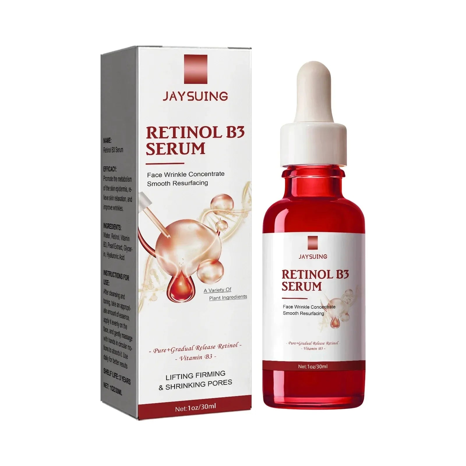Jayswing Vitamin C B3 Essence Face Retinol Serum Deep Hydration Moisturizer Reduce Fine Lines Whitening Essence Skin Care