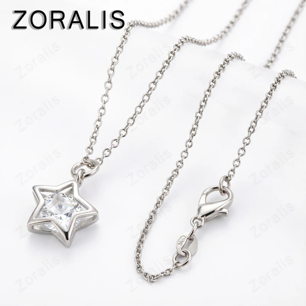 Arrive 40-60cm 18K Gold Crystal Star Charms Necklace Box Chain for
