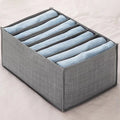 Foldable Fabric Wardrobe Storage Box, Divided Drawer Organizer Bin with Handle, Closet Container for Pants Underwear Clothes