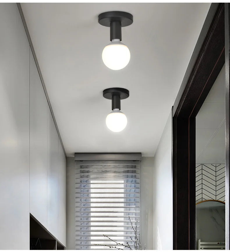 Minimalist Black E27 Ceiling Light Modern Nordic Retro Iron lamp Decor For Living Room Bedroom Bathroom kitchen Hall And Balcony