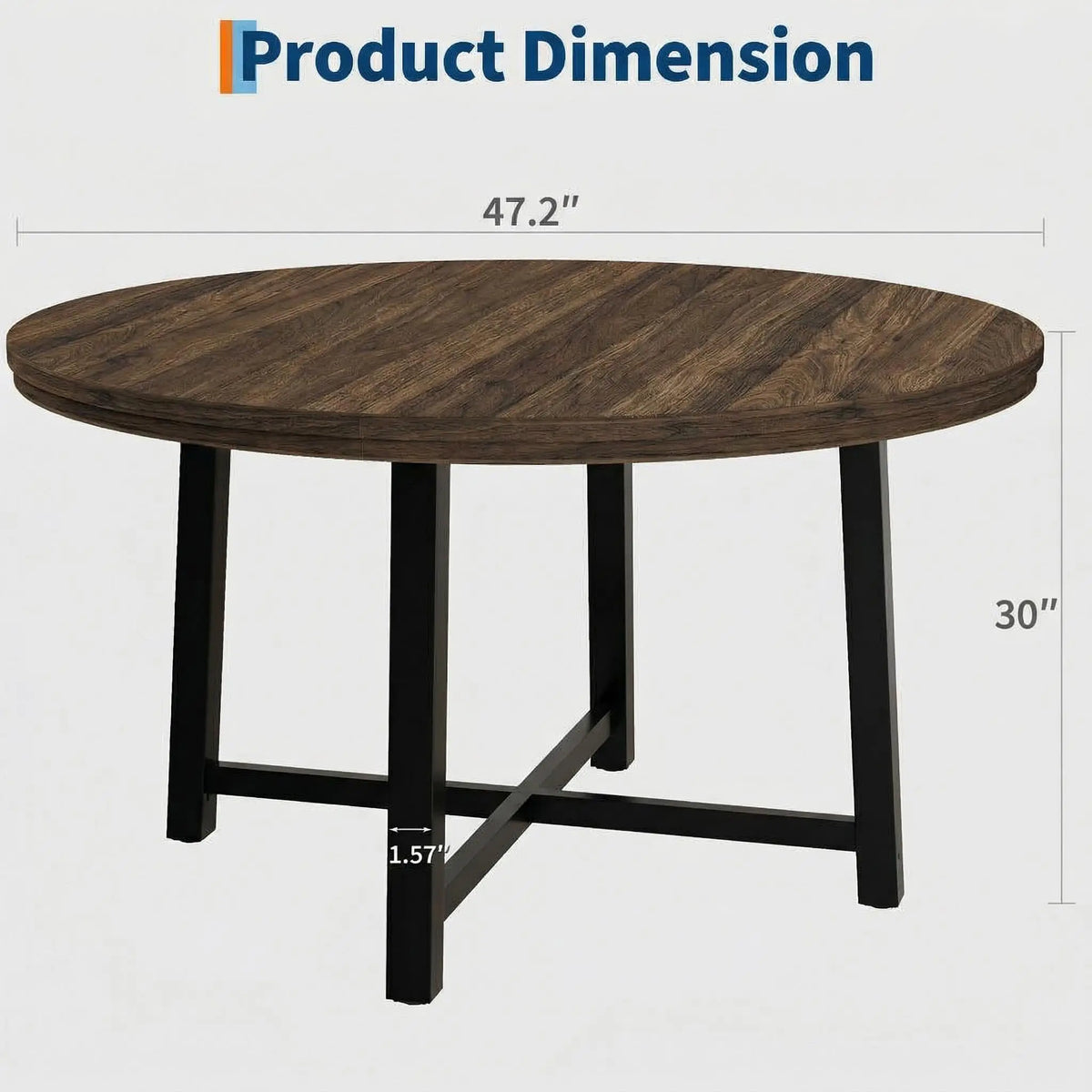 31.5/47.2 Inch Round Dining Table For 2-4