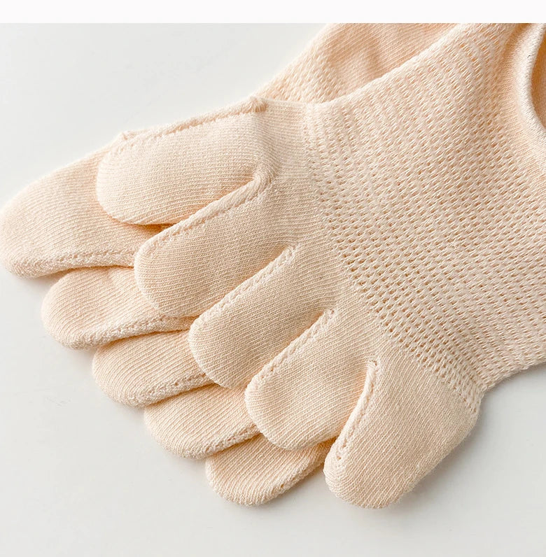 5 Pairs Summer Mesh Toe Socks Women Low Cut Toe Socks with Separate Fingers No-show Slipper Invisible Socks Five Finger