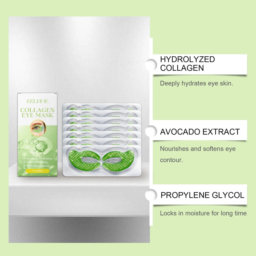 Collagen Eye Mask Patches Moisturizing Firming Anti Dark Circles Remove Eye Bags Eyes Care Gel Masks Pads Eyes Skin Care