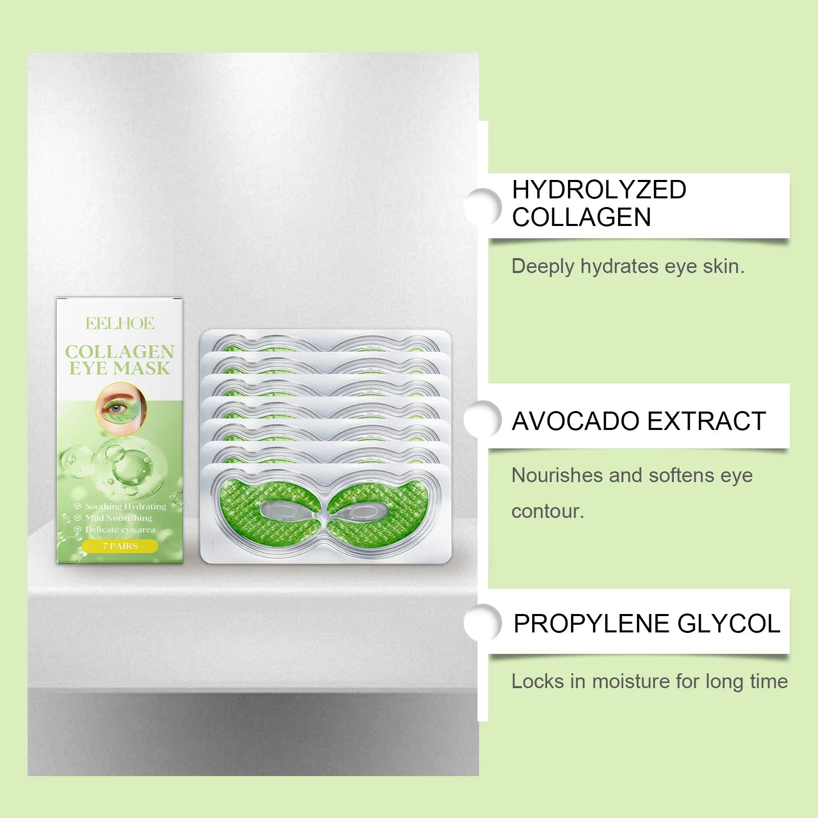 Collagen Eye Mask Patches Moisturizing Firming Anti Dark Circles Remove Eye Bags Eyes Care Gel Masks Pads Eyes Skin Care